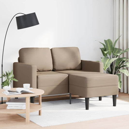 2-Sitzer-Sofa mit Chaiselongue L-Form Cappuccino-Braun 125 cm