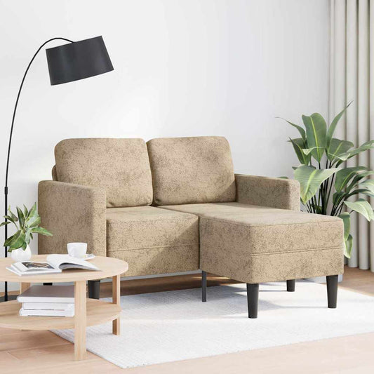 2-Sitzer-Sofa mit Chaiselongue L-Form Hellgrau 125cm Kunstleder