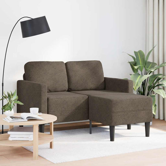 2er-Sofa mit Chaiselongue L-Form Dunkelgrau 125 cm Kunstleder