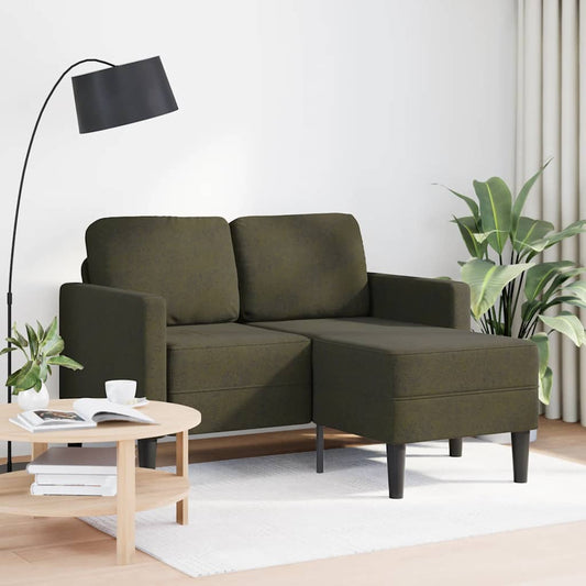 2er-Sofa mit Chaiselongue L-Form Armeegrün 125 cm Kunstleder