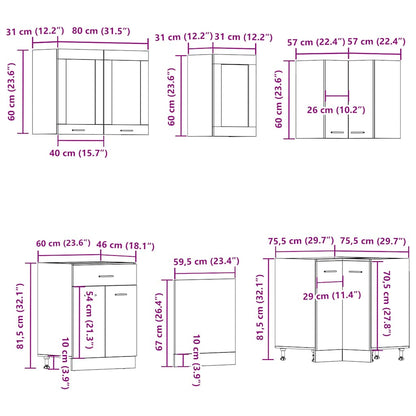 11-tlg. Küchenschrank-Set Artisan-Eiche Holzwerkstoff