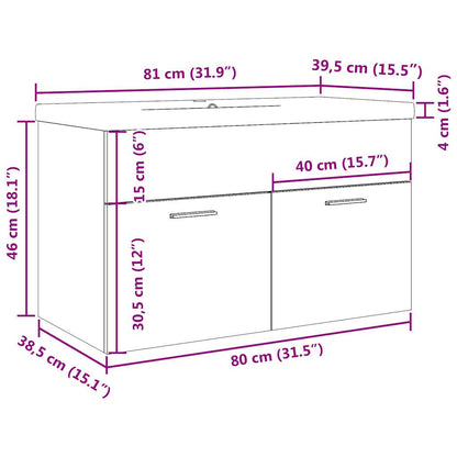 2-tlg. Badmöbel-Set Artisan-Eiche Holzwerkstoff