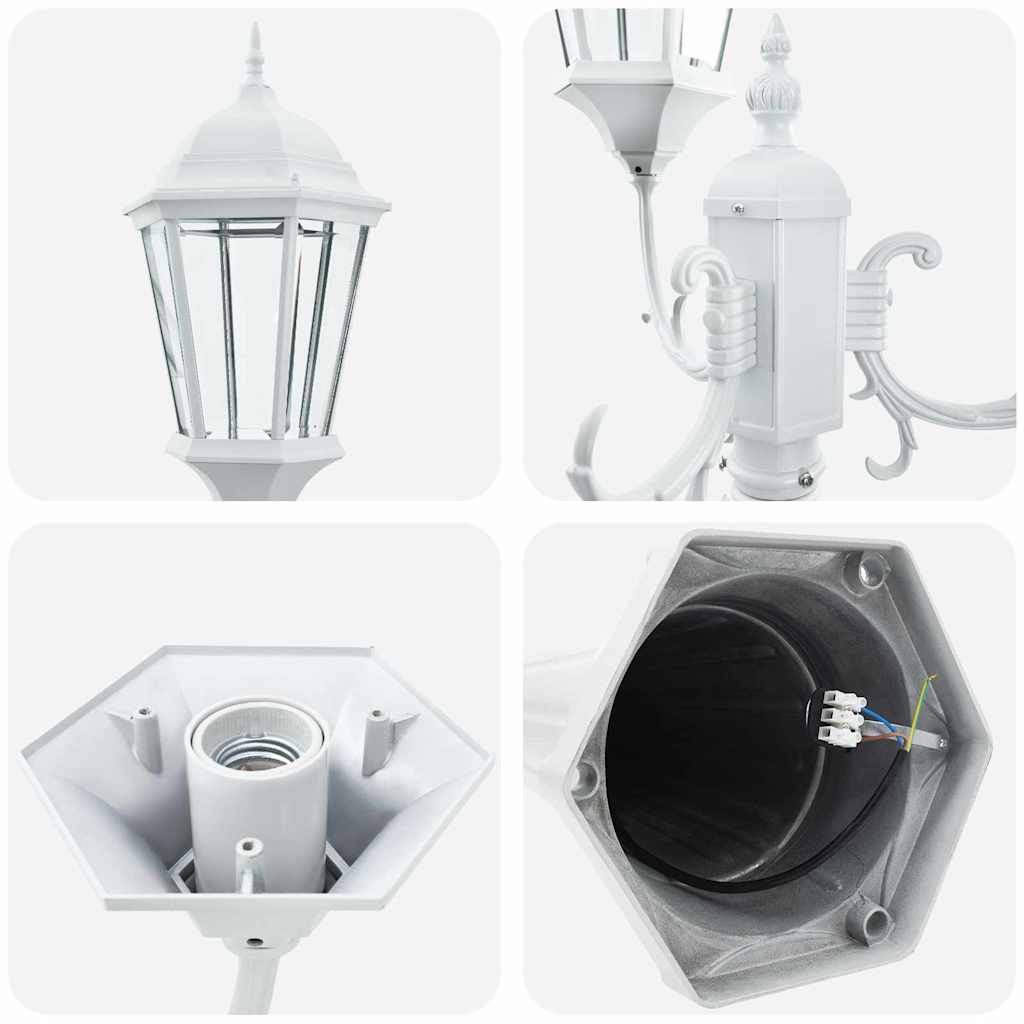 Garten-Licht Weiß 61 x 53 x 235 cm Aluminium und Glas