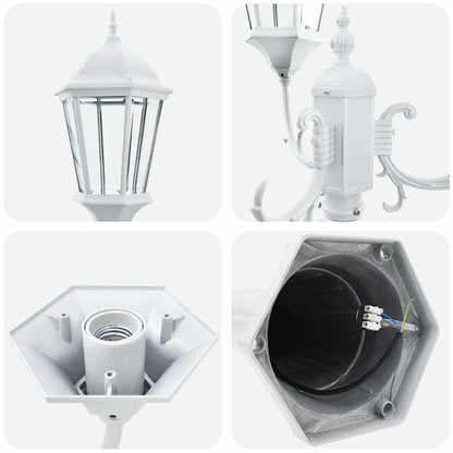 Garten-Licht Weiß 61 x 53 x 235 cm Aluminium und Glas