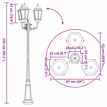 Garten-Licht Bronze 61 x 53 x 235 cm Aluminium und Glas