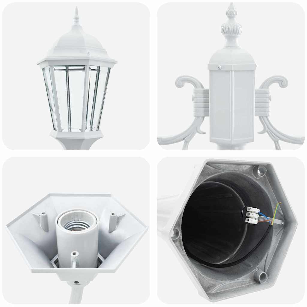 Garten-Licht Weiß 68 x 20 x 235 cm Aluminium und Glas