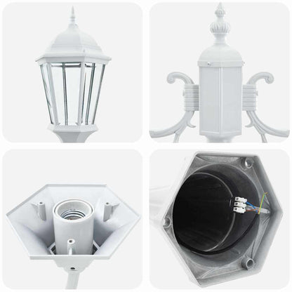 Garten-Licht Weiß 68 x 20 x 235 cm Aluminium und Glas