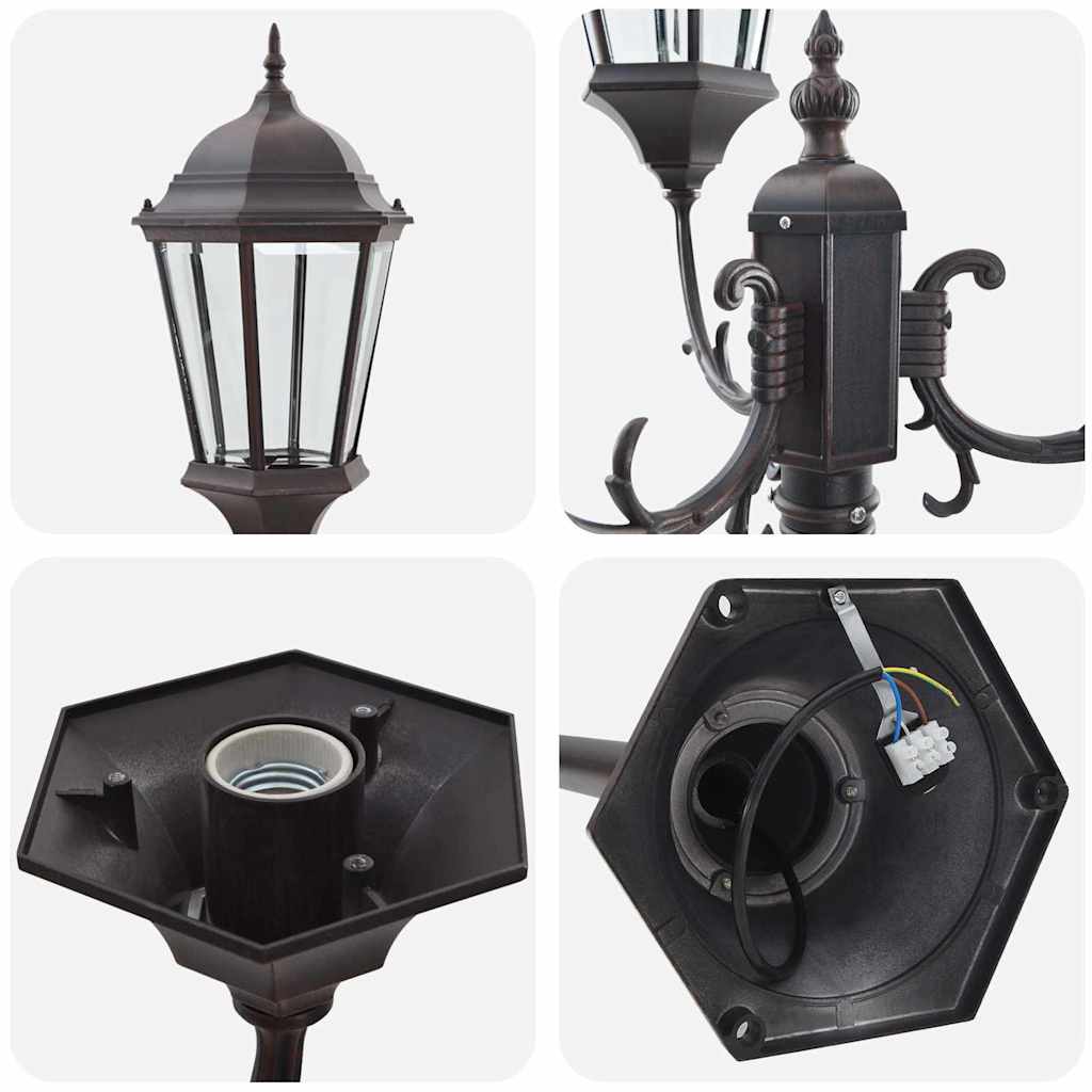 Garten-Licht Bronze 57 x 49 x 241 cm Aluminium und Glas