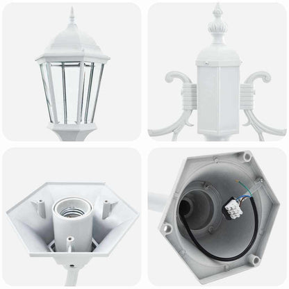 Garten-Licht Weiß 68 x 20 x 235 cm Aluminium und Glas