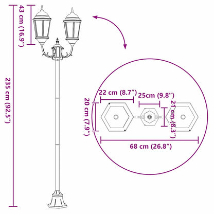 Garten-Licht Bronze 68 x 20 x 235 cm Aluminium und Glas