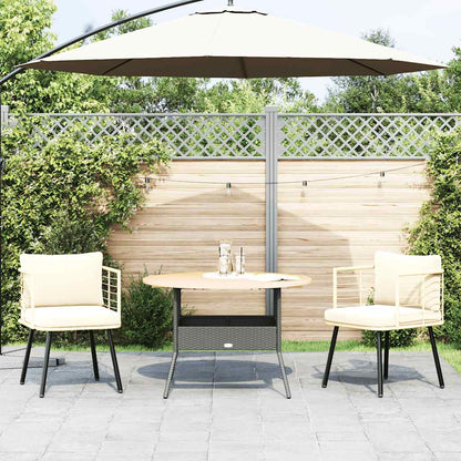 Gartenstühle 2 Stk. mit Kissen Natur Poly Rattan