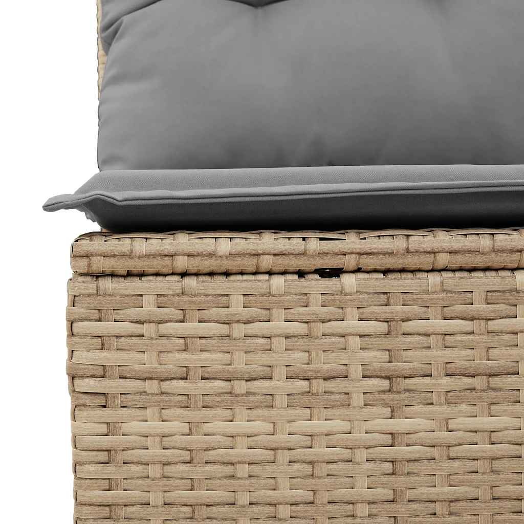 2-tlg. Garten-Sofagarnitur mit Kissen Beige Poly Rattan Akazie