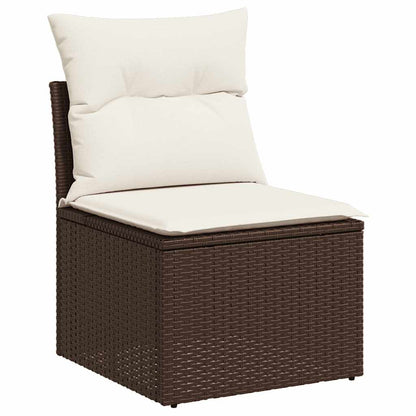 2-tlg. Garten-Sofagarnitur mit Kissen Braun Poly Rattan Akazie