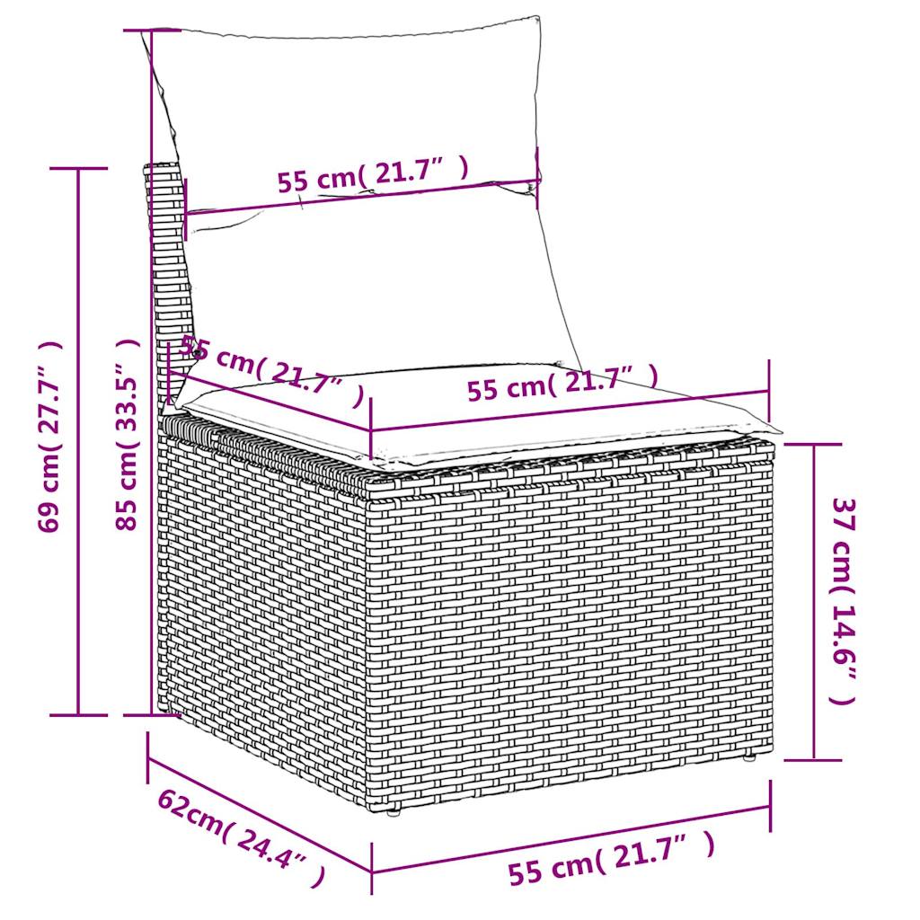 2-tlg. Garten-Sofagarnitur mit Kissen Braun Poly Rattan Akazie