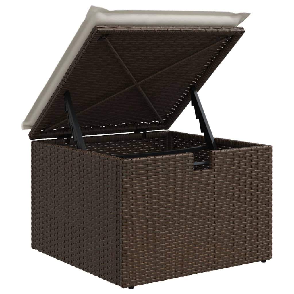 4-tlg. Garten-Sofagarnitur mit Kissen Braun Poly Rattan