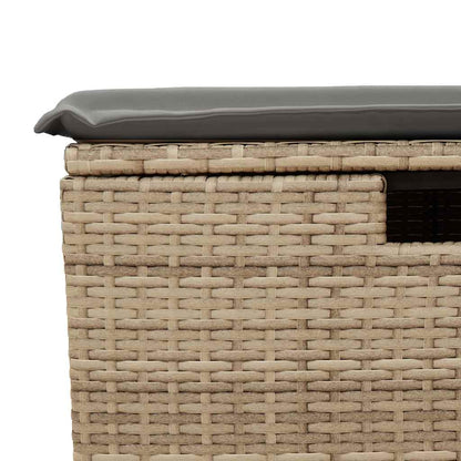 7-tlg. Garten-Sofagarnitur mit Kissen Beige Poly Rattan