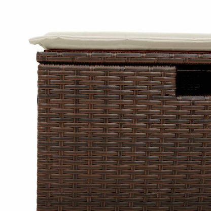 7-tlg. Garten-Sofagarnitur mit Kissen Braun Poly Rattan