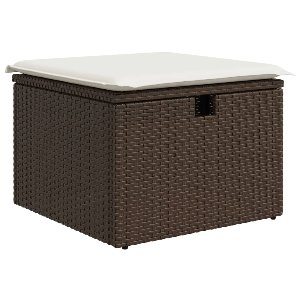 6-tlg. Garten-Sofagarnitur mit Kissen Braun Poly Rattan