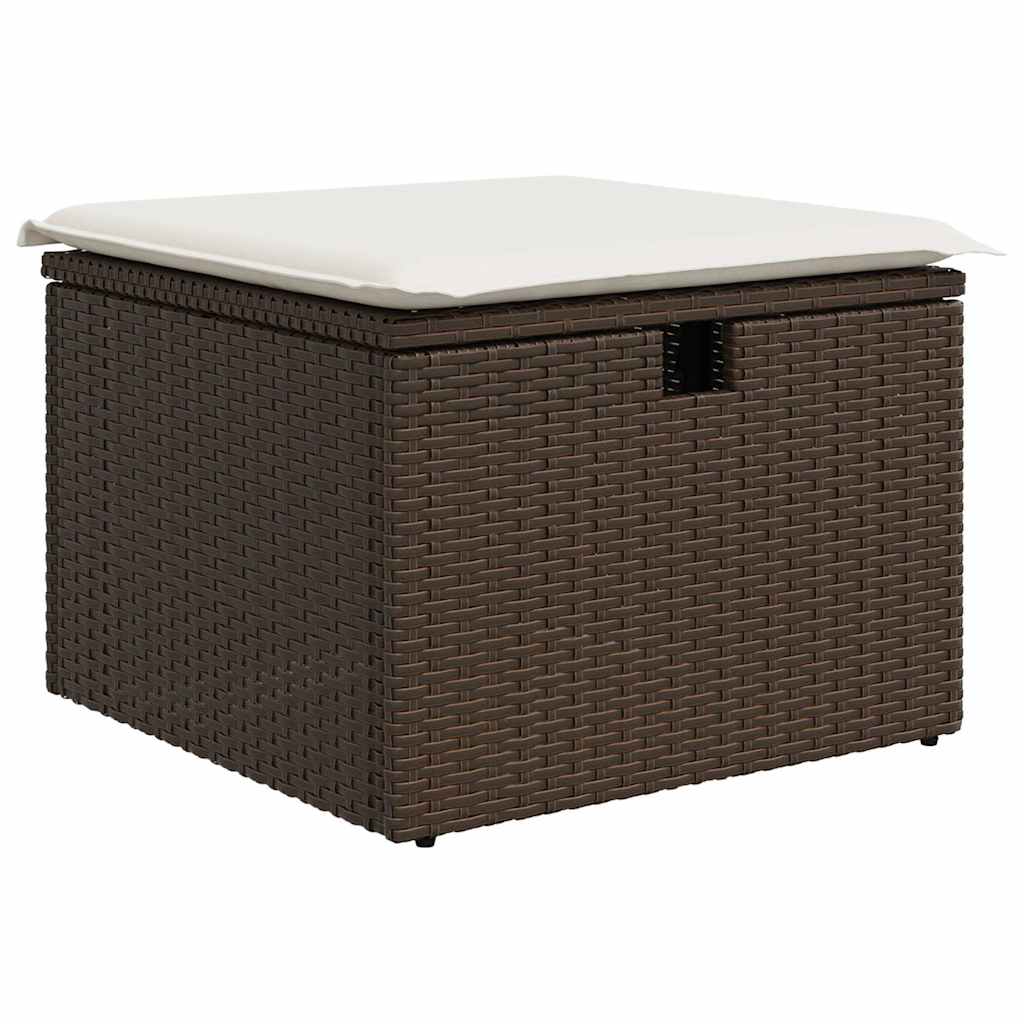 4-tlg. Garten-Sofagarnitur mit Kissen Braun Poly Rattan