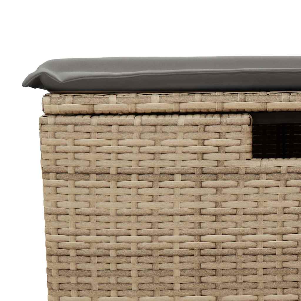 5-tlg. Garten-Sofagarnitur mit Kissen Beige Poly Rattan