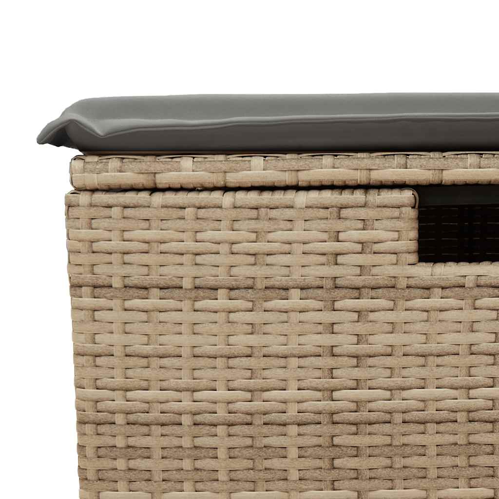 9-tlg. Garten-Sofagarnitur mit Kissen Beige Poly Rattan