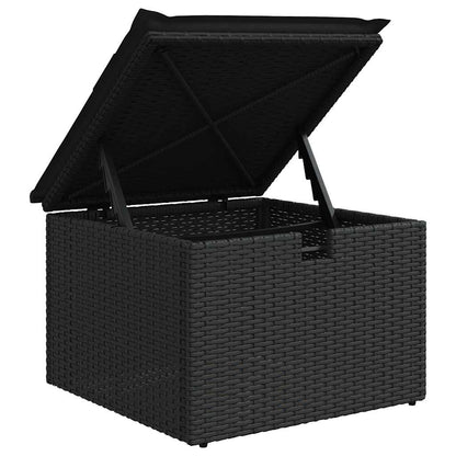 4-tlg. Garten-Sofagarnitur mit Kissen Schwarz Poly Rattan