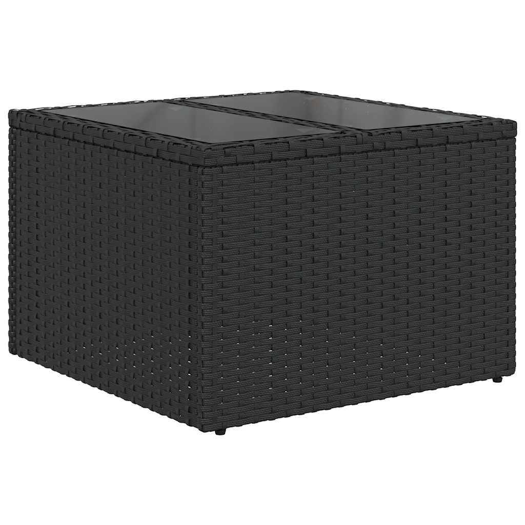 11-tlg. Garten-Sofagarnitur mit Kissen Schwarz Poly Rattan