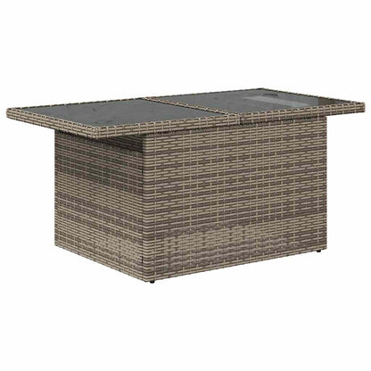 7-tlg. Garten-Sofagarnitur mit Kissen Grau Poly Rattan