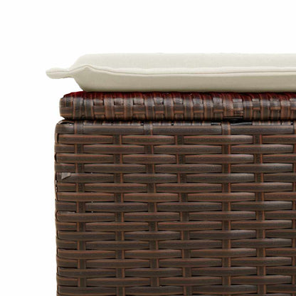 7-tlg. Garten-Sofagarnitur mit Kissen Braun Poly Rattan