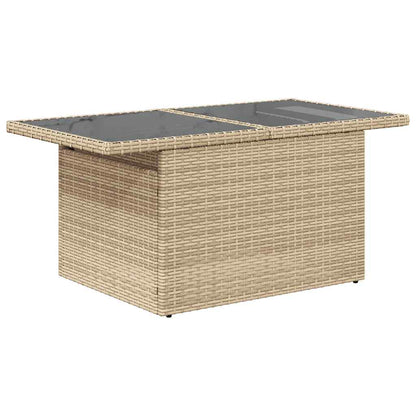 5-tlg. Garten-Sofagarnitur mit Kissen Beige Poly Rattan