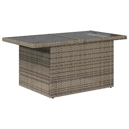 9-tlg. Garten-Sofagarnitur mit Kissen Grau Poly Rattan