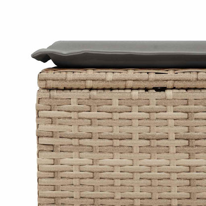 6-tlg. Garten-Sofagarnitur mit Kissen Beige Poly Rattan