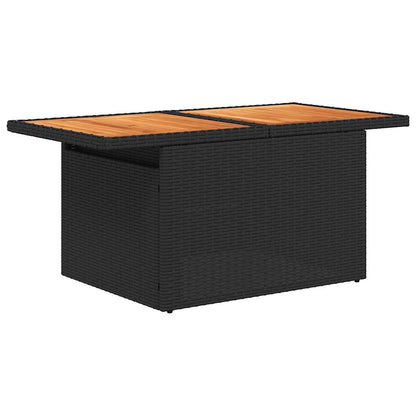 5-tlg. Garten-Sofagarnitur mit Kissen Schwarz Poly Rattan