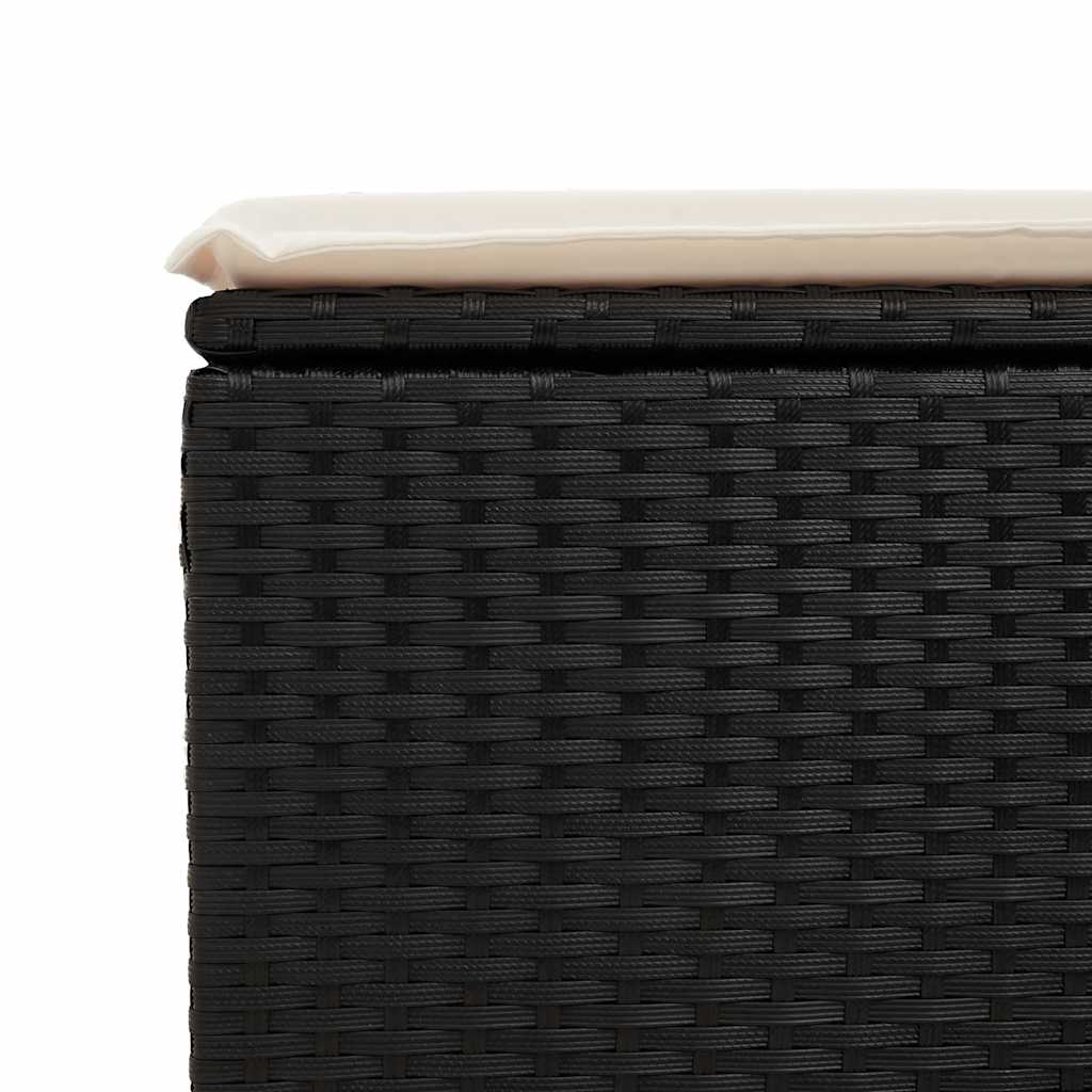 9-tlg. Garten-Sofagarnitur mit Kissen Schwarz Poly Rattan