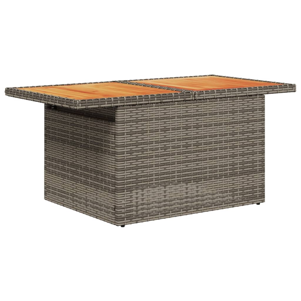 11-tlg. Garten-Sofagarnitur mit Kissen Grau Poly Rattan