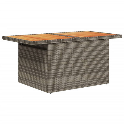 9-tlg. Garten-Sofagarnitur mit Kissen Grau Poly Rattan