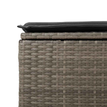 6-tlg. Garten-Sofagarnitur mit Kissen Grau Poly Rattan Akazie