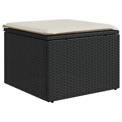 6-tlg. Garten-Sofagarnitur mit Kissen Schwarz Poly Rattan