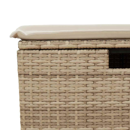 6-tlg. Garten-Sofagarnitur mit Kissen Beige Poly Rattan