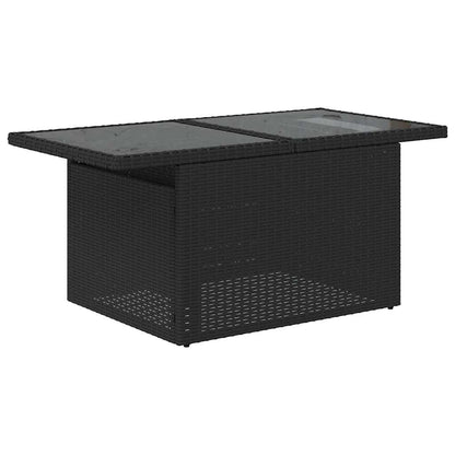 7-tlg. Garten-Sofagarnitur mit Kissen Schwarz Poly Rattan