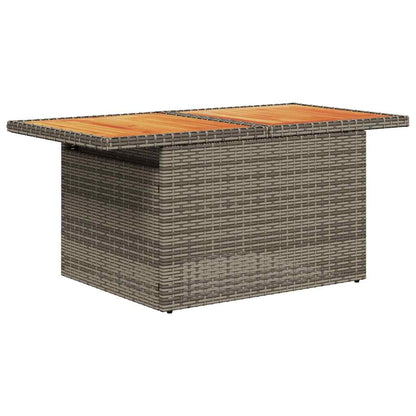 5-tlg. Garten-Sofagarnitur mit Kissen Grau Poly Rattan