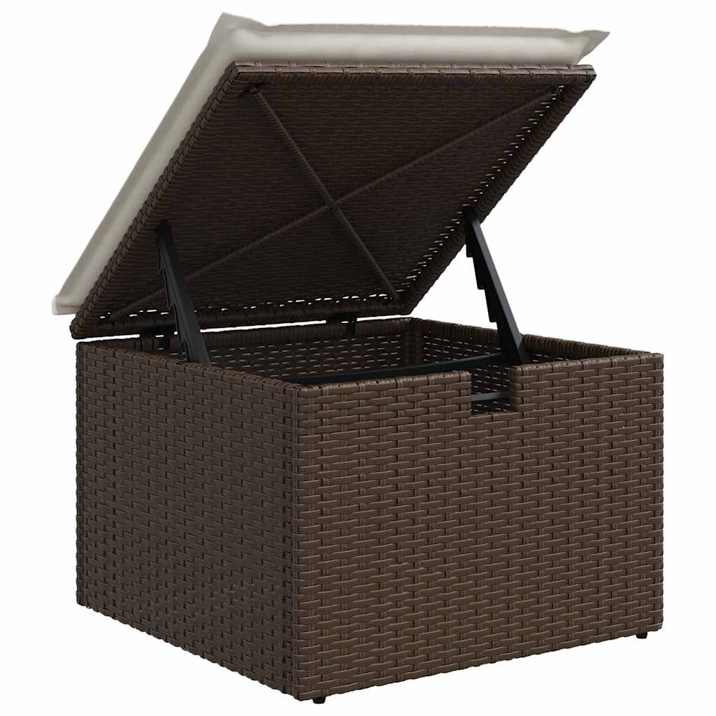 2-tlg. Garten-Sofagarnitur mit Kissen Braun Poly Rattan Akazie