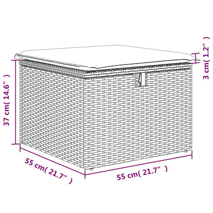 2-tlg. Garten-Sofagarnitur mit Kissen Grau Poly Rattan Akazie