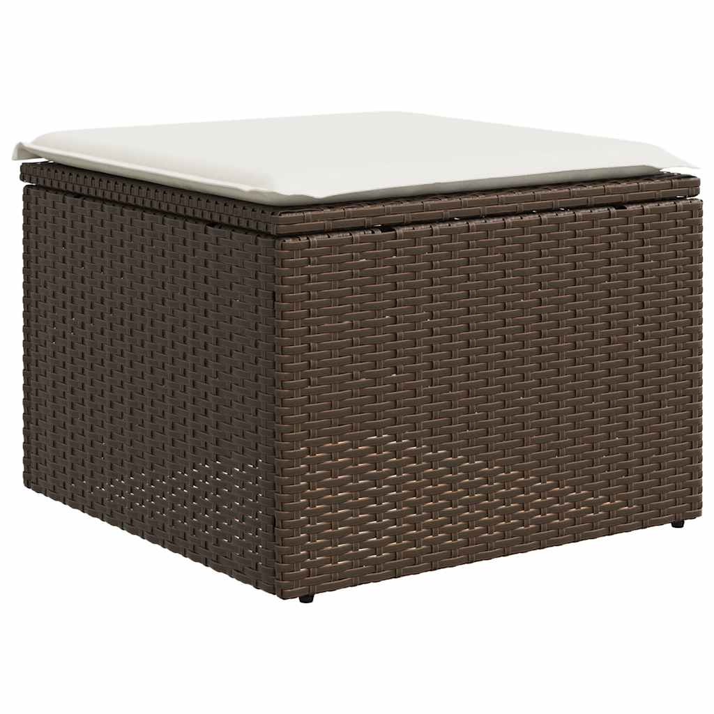 2-tlg. Garten-Sofagarnitur mit Kissen Braun Poly Rattan Akazie