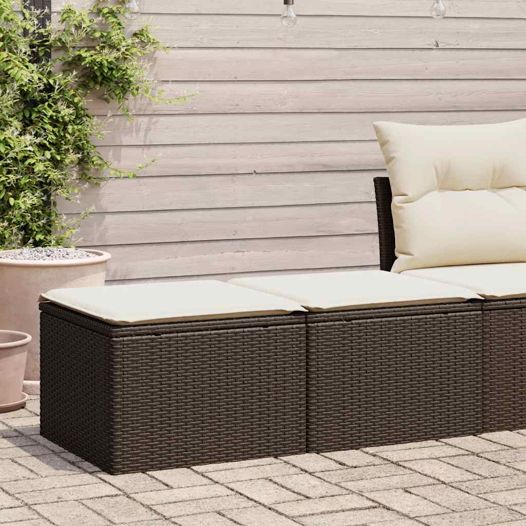 2-tlg. Garten-Sofagarnitur mit Kissen Braun Poly Rattan Akazie