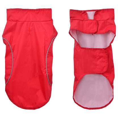 Hunde Regenmantel mit Reflexstreifen Polyester Rot M
