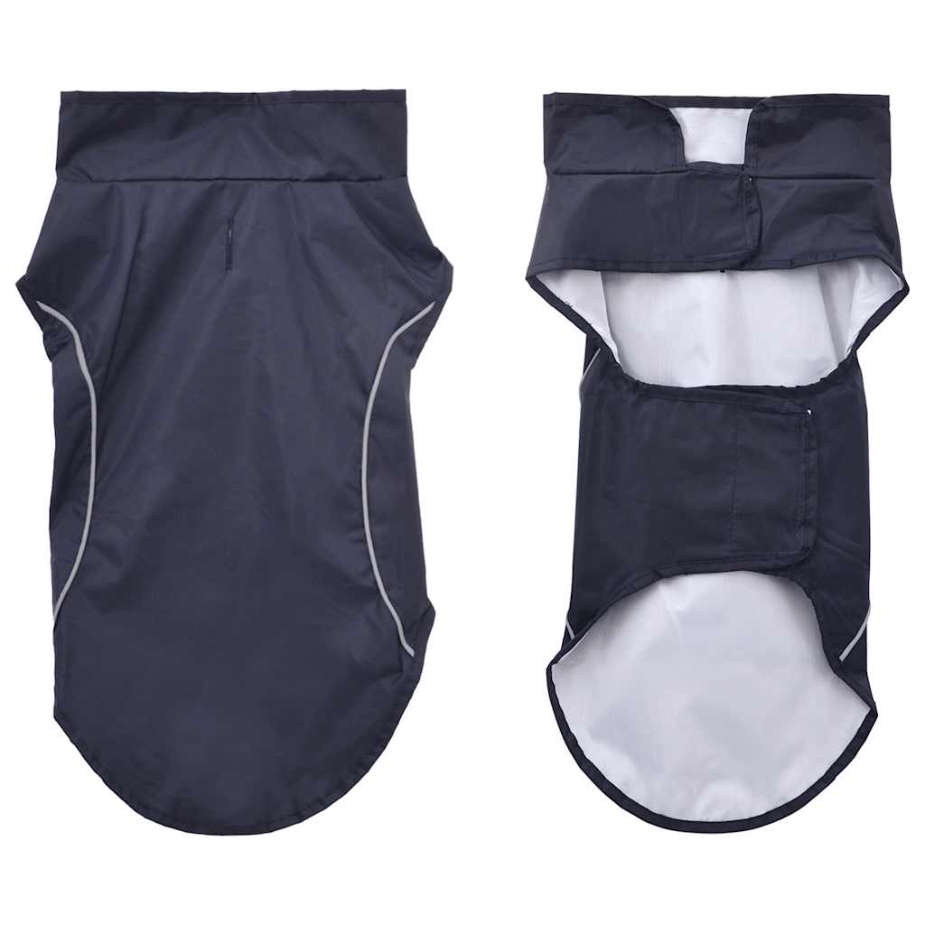 Hunde Regenmantel mit Reflexstreifen Polyester Marineblau S