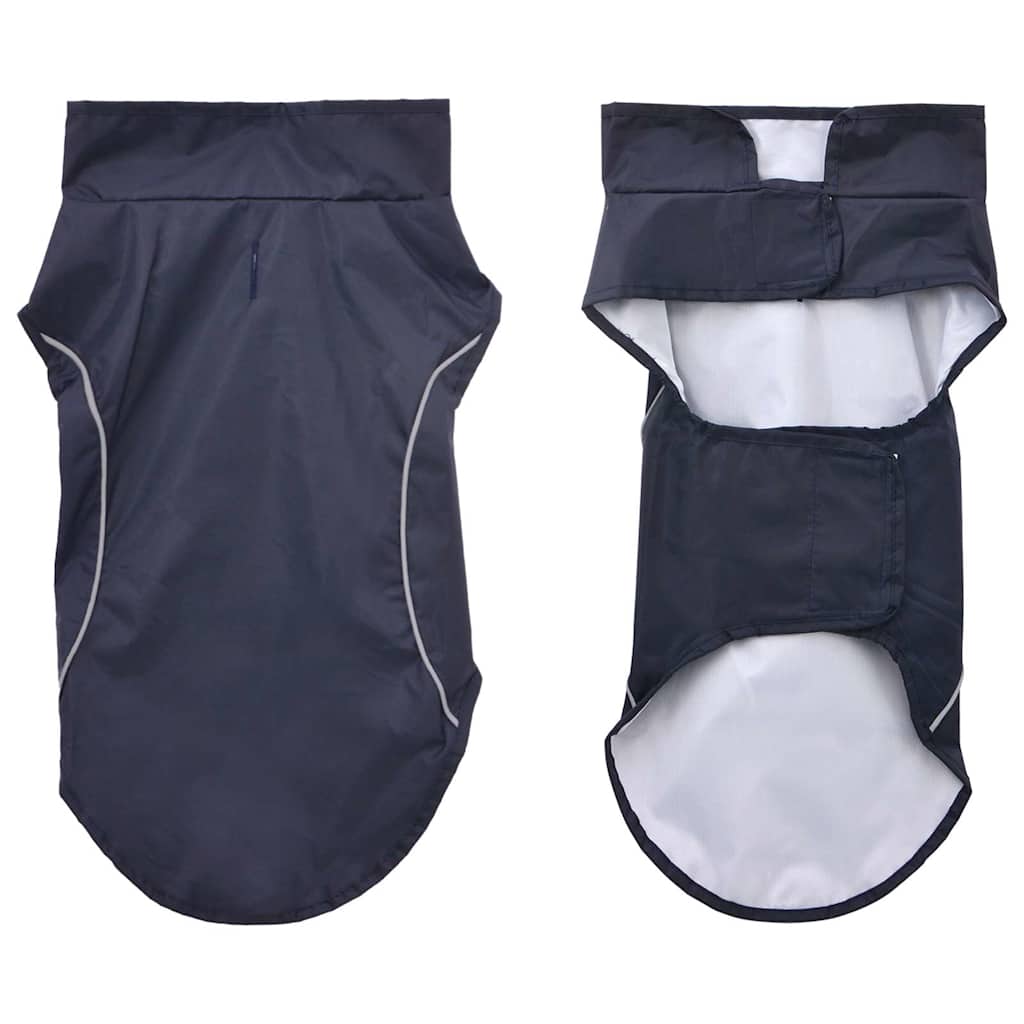 Hunde Regenmantel mit Reflexstreifen Polyester Marineblau M
