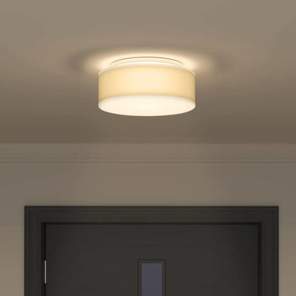 Deckenlampe Weiß 30 x 13.5 cm Stoff