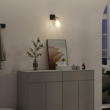 Deckenstrahler Schwarz 13 x 13 x 26 cm Glas und Metall